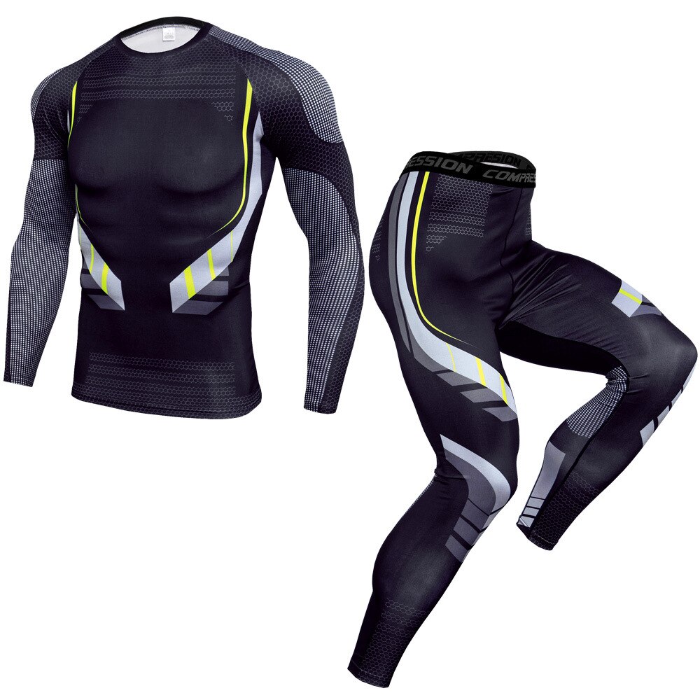 Sportkläder kompression motorcykel set herr joggingdräkter 3d tryck sporttights gym leggings herr gym träningskläder: Xxxl / Toppar och byxor
