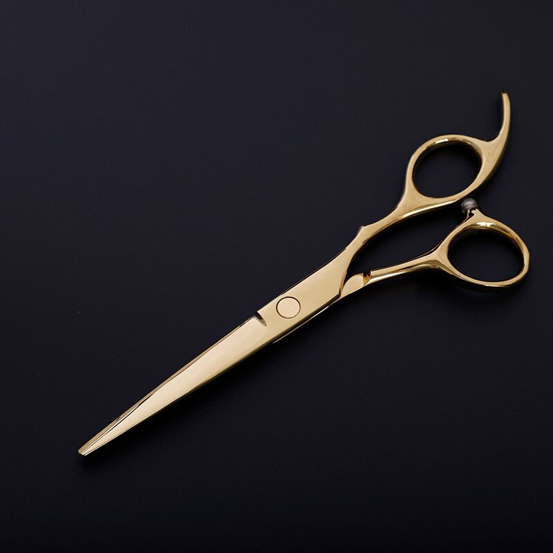 Costway 440 Steel 6 Inch Black Hair Scissors Set Cutting Barber Salon Haircut Thinning Shears Hairdressing Scissors: Gold Cutting