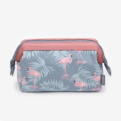 Bolso de viaje con de flamenco para mujer y niña, neceser para limpieza y belleza: 02