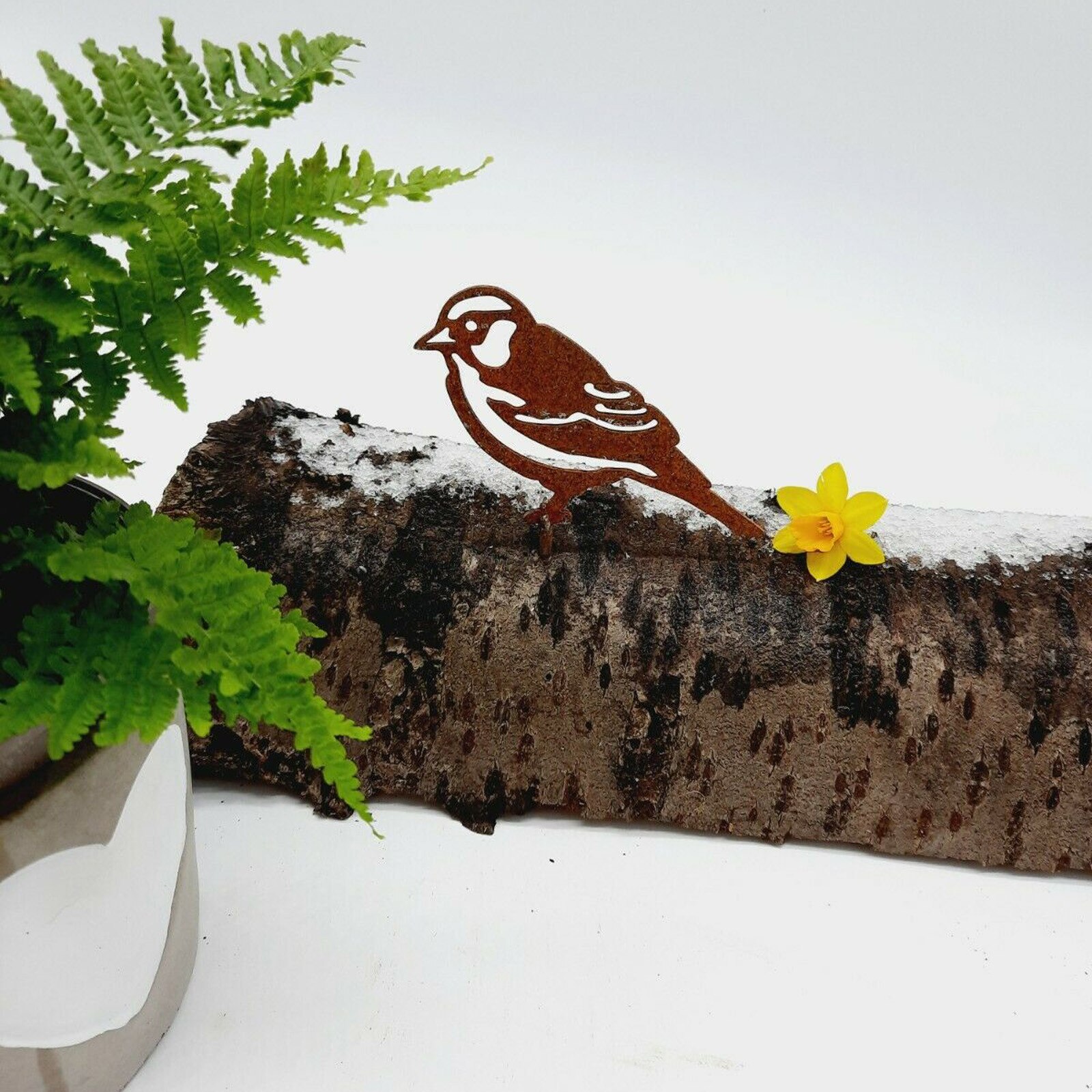 Miniterrario en miniatura de pájaro oxidado para jardín, adornos metálicos artesanales, decoración de jardín, gorriones, Robin