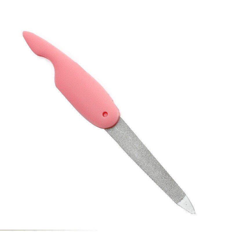 1Pcs Cartoon Folding Nail File Metalic Stainless Steel Fold Purple Cuticle Lime A Professionel Tool Files Random Color