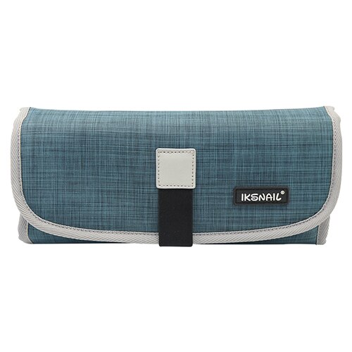 IKSNAIL Travel Digital Storage Roll-up Bag Portable Digital USB Cable Charger Earphone Cosmetic Pouch Multi-functional Bag Case: Blue