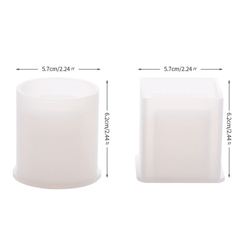 2pcs/set Round Cube Succulent Plants Flower Pot Silicone Mold Epoxy Resin Cement