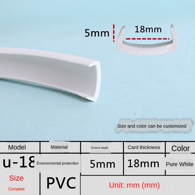 Banda en U para bordes de muebles, banda de borde de PVC suave de 3MM, 5MM, 9MM, 10MM, 12MM, 14MM, 16MM, 18MM-50MM, blanco, Beige, gris, Negro, Rojo
