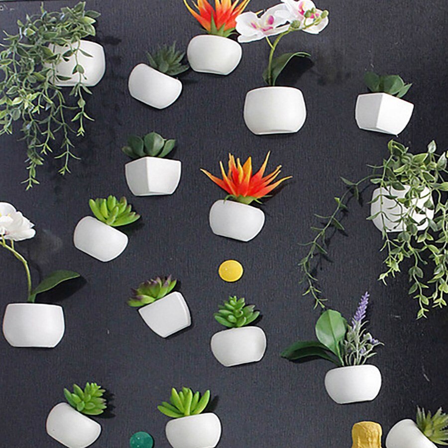 Creatieve Schoolbord Magneet Sticker Kunstmatige Bloem Vetplant Koelkast Sticker Groene Plant Nep Ingemaakte Bonsai Sticker
