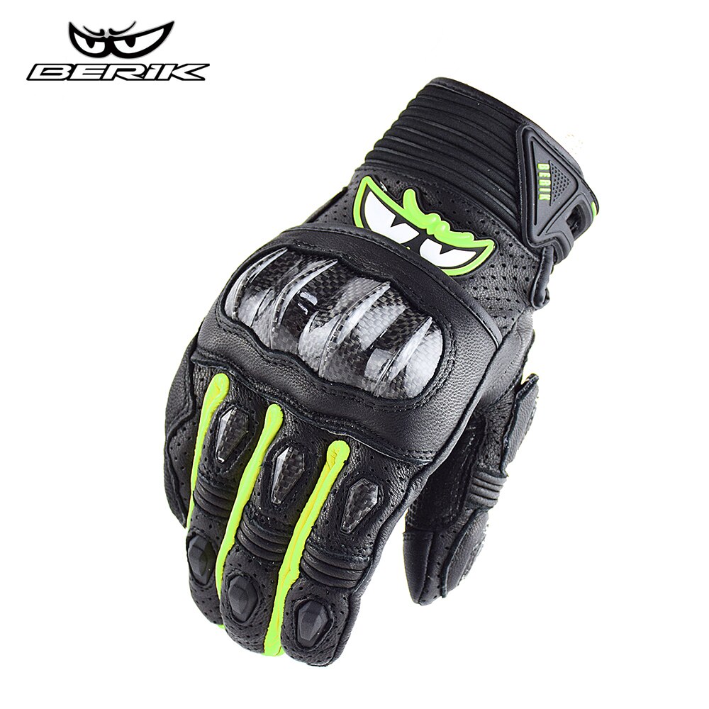 Berik – gants de Moto en cuir pour hommes, pour écran tactile, pour vélo électrique, pour cyclisme, pour Motocross, pour l'été: green / XXL
