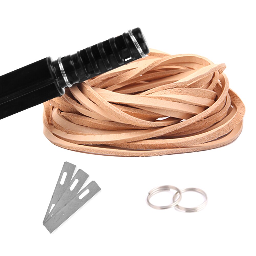 DIY Leather Cutter 1PC Leather Strip Strap Cutter Swivel Leathercraft Tool With 3 Blades Hand Tool Leather Cutting Tool 6 inch