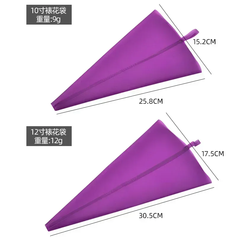 Gjør-det-selv silikonglasursprøyteposer til konditorvarer, gjenbrukbare kremposer til cupcakedekorering, bakeverktøy, kjøkkenutstyr, fondant, sukkerhåndverk