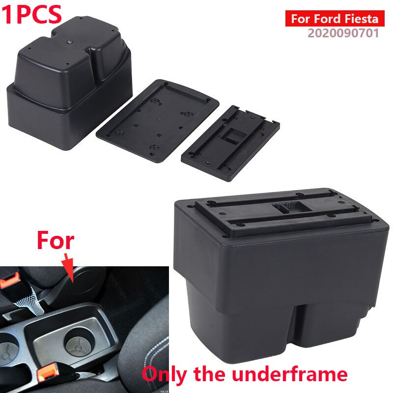 Für Ford Fest Armlehne Kasten Innen Teile spezielle nachrüsten teile Auto Armlehne Zentrum Speicher Kasten mit USB LED licht: Untergestell