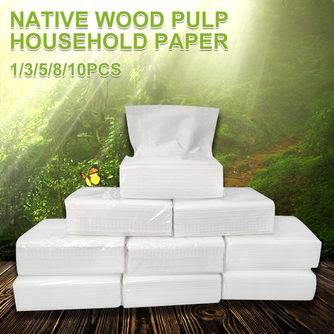 8 Stks/partij Toilet Roll Paper 3 Lagen Thuis Bad Wegwerp Servetten Primaire Houtpulp Toiletpapier Tissue Roll