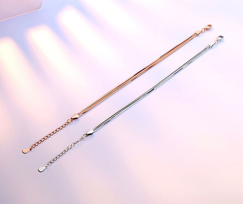 TB-106 Rose Gold/Silver Color Alloy Multilayer Bracelets Snake Chain Charm Bracelets For Women Personality Jewelry