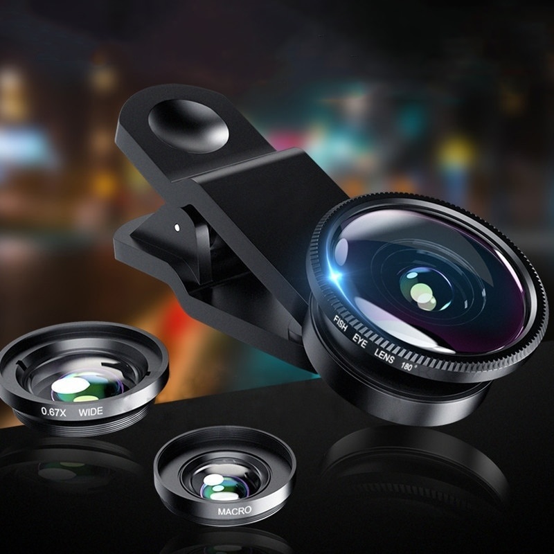 3 In 1 Fish Eye Lens 0.67x Groothoek Macro Lenzen Clip Voor Iphone Samsung Huawei Xiaomi Universele Mobiele Telefoon camera Fisheye