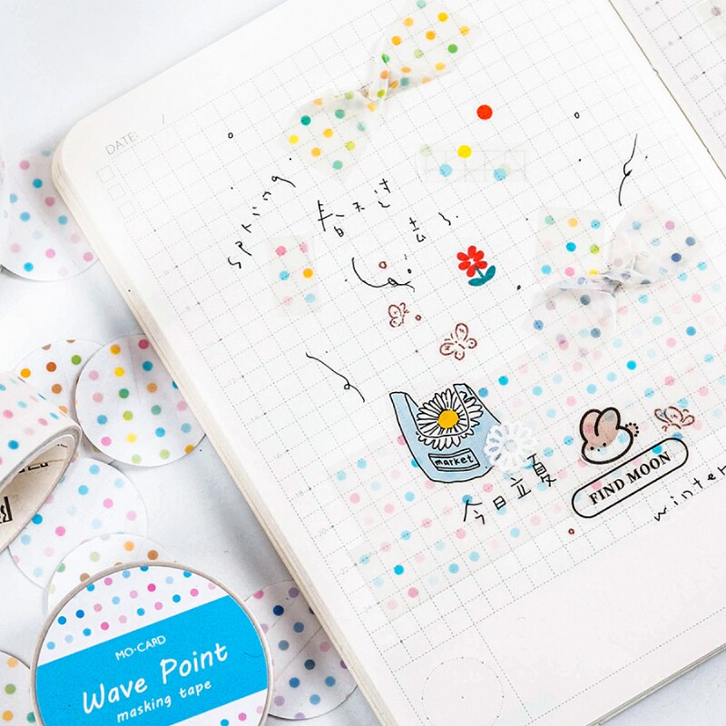 12Pcs/6Sets Shuiyu Golf Punt Serie Sticker Diy Sticker Decoratieve Tape Zwavelzuur Papier Tape