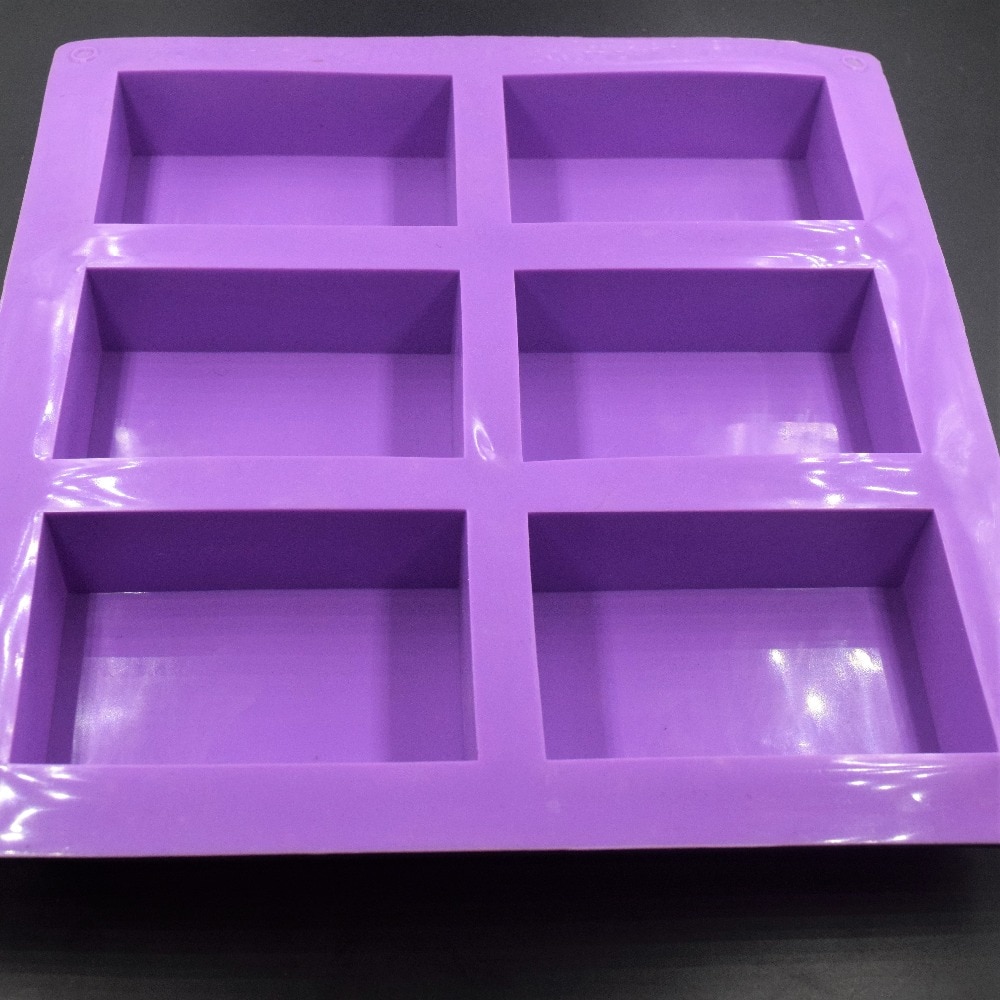 6 Cavity Rectangle silicone soap mold Bar Bake Mold Silicone Mould Tray Homemade Food Craft Craft soap making