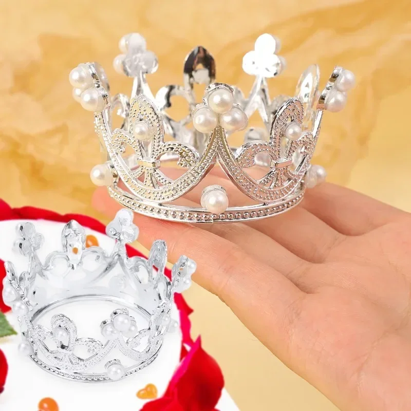Mini Krone Kuchen Dekoration Perle Kronen freundlicher Haar Prinzessin Ornamente DIY Backen Cupcake Deckel Hochzeit Geburtstag Party Dekoration