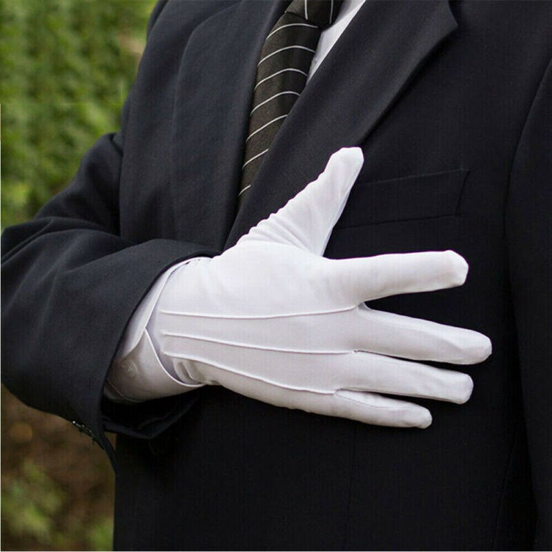 Barato para hombre blanco sólido rendimiento guantes corto camarero guantes blanco negro gris rojo Beige de los hombres de manera guantes ceremoniales para hombre