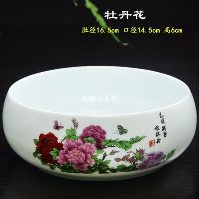 Bol de lavage de thé, brosse d'écriture, pot kung fu accessoires à thé en céramique stylo de sable violet bol d'eau de lavage de thé plante hydroponique: flower