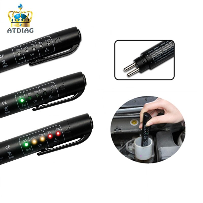 MINI Tester Auto Brems Flüssigkeit Tester Für Dot3/DOT4 Batterie Flüssigkeit Digitale Prüfung 5LED Anzeige Feuchtigkeit Wasser Kompakte