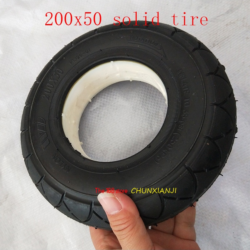 Solid Tubeless Band 200X50 (8X2) solid/Schuim Gevuld Band 200*50 Voor Scheermes E100 E125 E200 Scooter