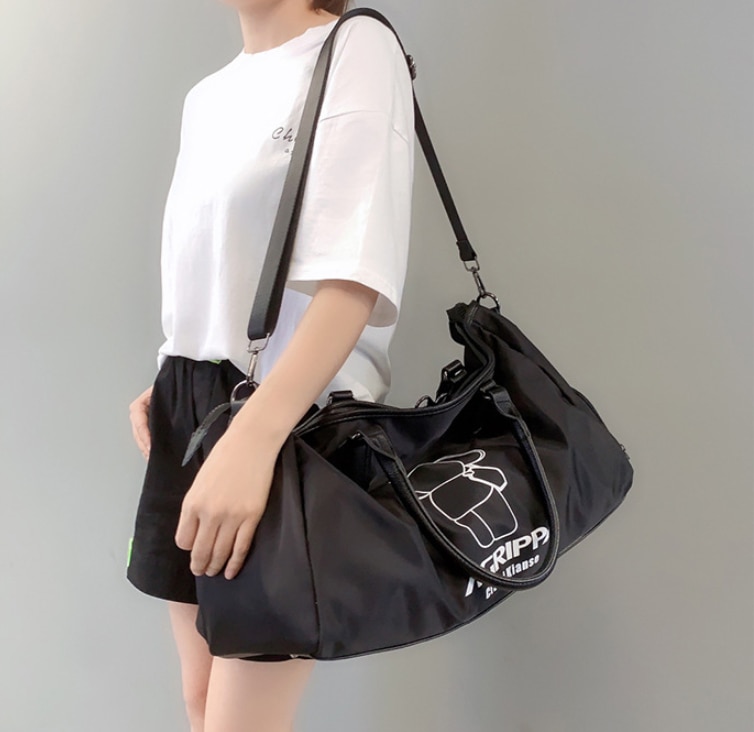 Travel Bag Denim Canvas Bag Large Capacity Double Head Zipper Long Distance Travel Bag Sports Fitness Bag Weekend Bag