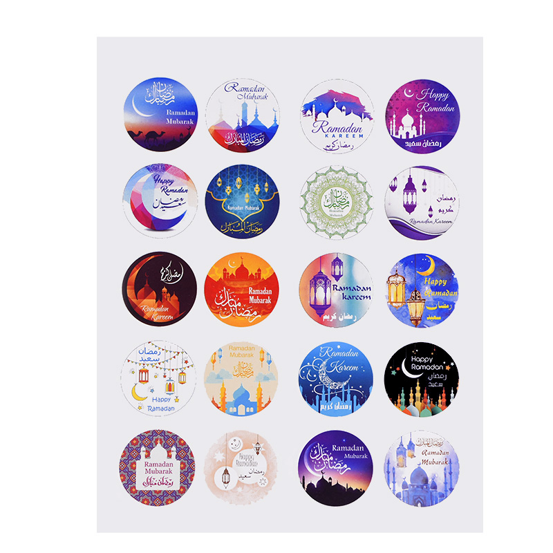 60pcs-120cps Eid Mubarak Decor Aufkleber Box Label Papier Dichtung Aufkleber Eid Ramadan Mubarak Dekorationen Islamischen Muslimischen