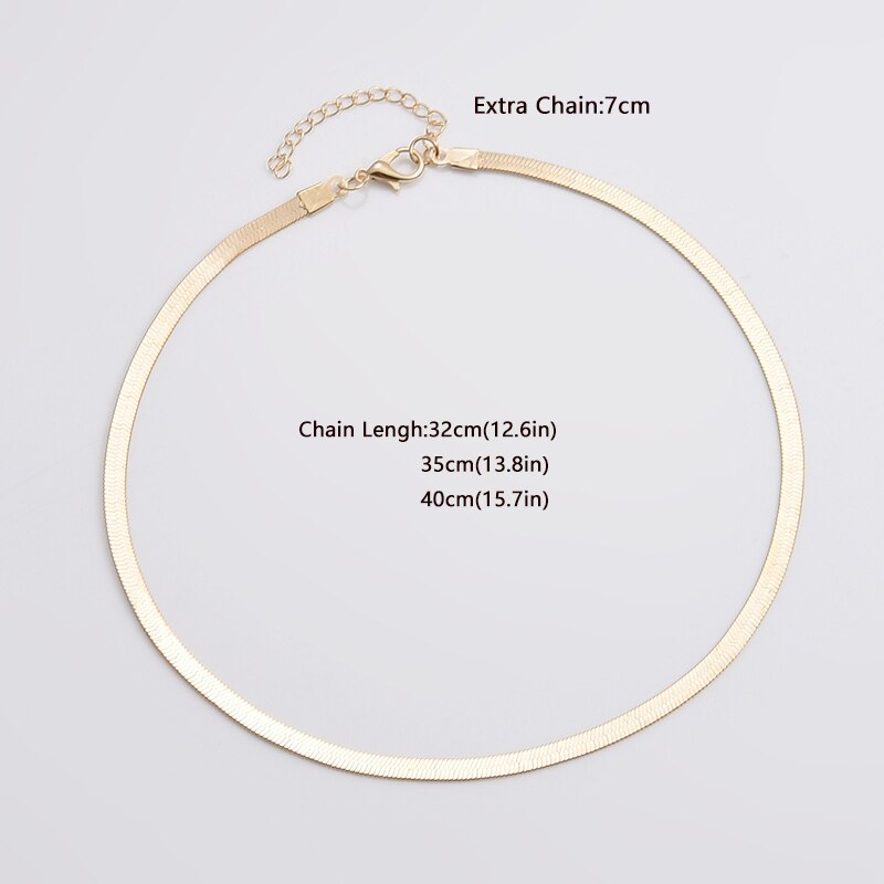 NEUE Einfache Schlüsselbein Kette Klinge Schlange Kette Gold Farbe Halsband Halskette Für Frauen Minimalistischen Schmuck Kragen Chocker Collier Femme