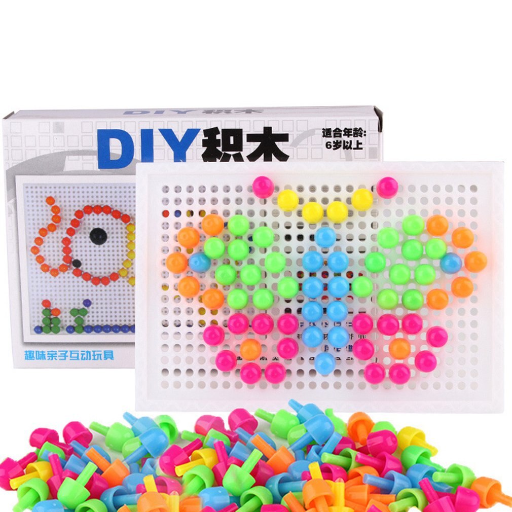 Variety of mushroom nails spelling and inserting blocks (about 96) For Boys Girls Developmental Toy