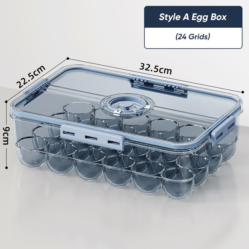 Kitchen Storage Food organizer Container PET Seal Stable Cans For Fridge High-capacity Fresh Eggs Vegetable Fruit Storage Box: Style A