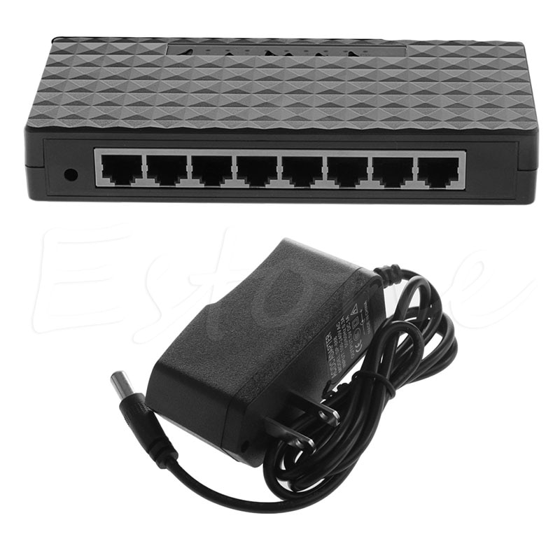 Spedizione Gratuita 8-porta RJ45 10/100/1000 Mbps Gigabit Ethernet desktop Spina Degli Stati Uniti di interruttore di Rete