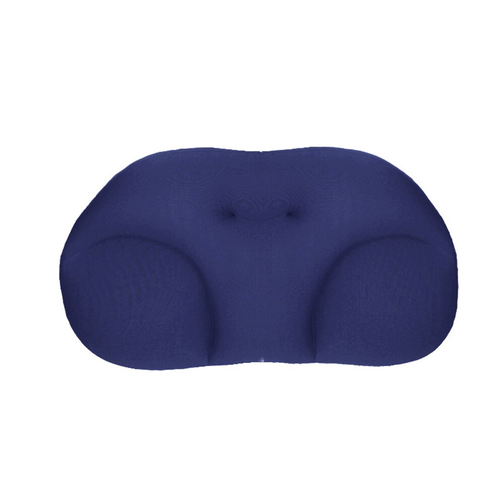 Creatieve 3D Ergonomisch Nekkussen Wasbare Polyester Kussensloop Cover Reizen Kussens Micro Airballs Vulling Kussen: Navy blue