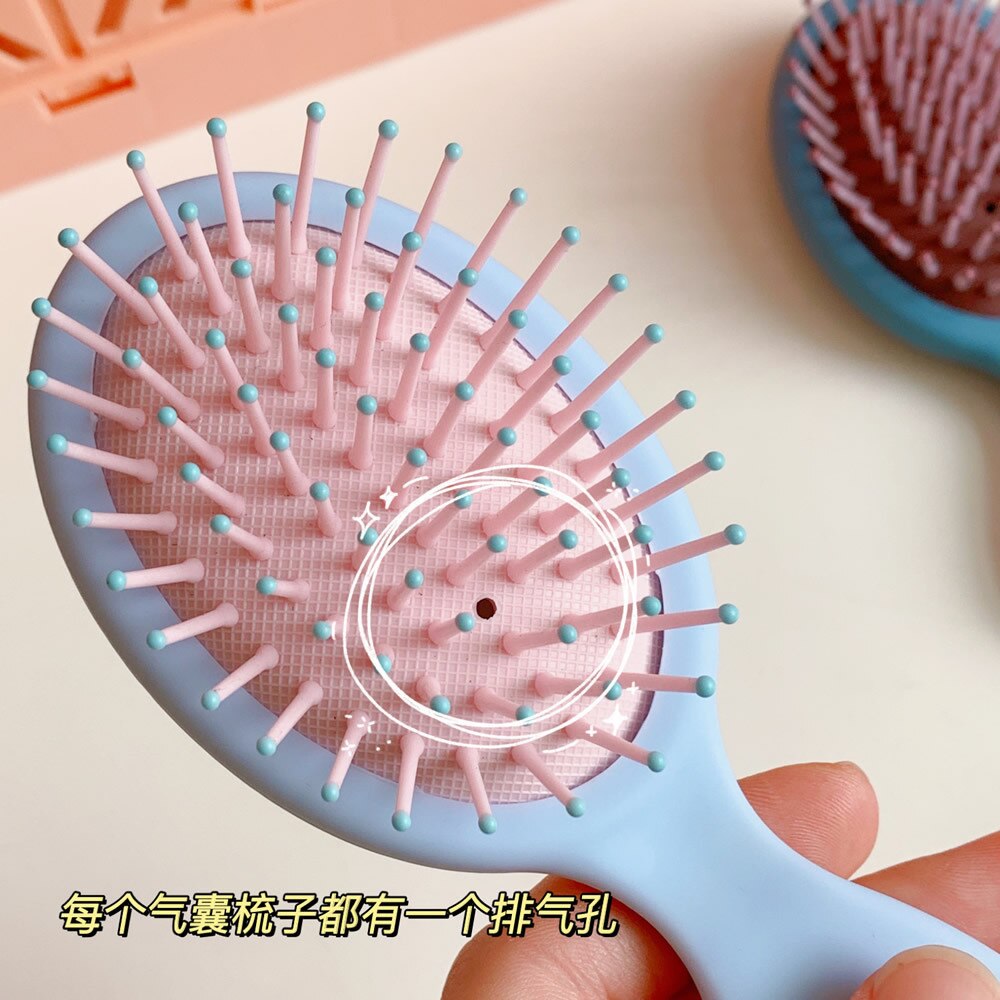 Peine de pelo para niños y niñas, peine de dibujos animados, cepillo de pelo para niño, portátil, antiestático, cómodo, masajeador de cabeza