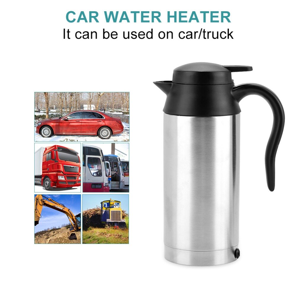 750ml 12V Car Electric Kettle cup Stainless Steel Cigarette Lighter Heating Kettle Mug Vehicle Heating Cup Car Kettle