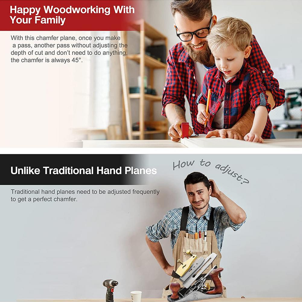 Woodworking Trimming Planer Smooth Chamfer Plane DIY Hand Tool Chamfer Planer For Trimming Edges 45 Degree Bevel Plane