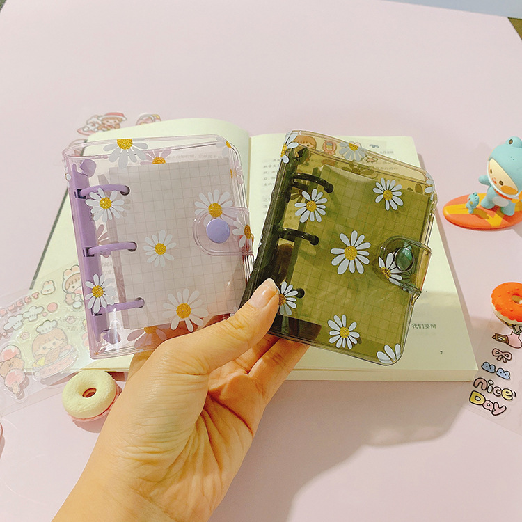 Mini classeur à anneaux avec marguerite, 80 feuilles, Kawaii, carnet de notes, Agenda, Agenda, papeterie scolaire