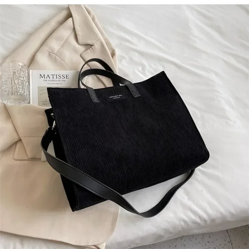 Bolsos de pana para mujer, bandoleras Vintage, bolso cruzado para compras: Beige