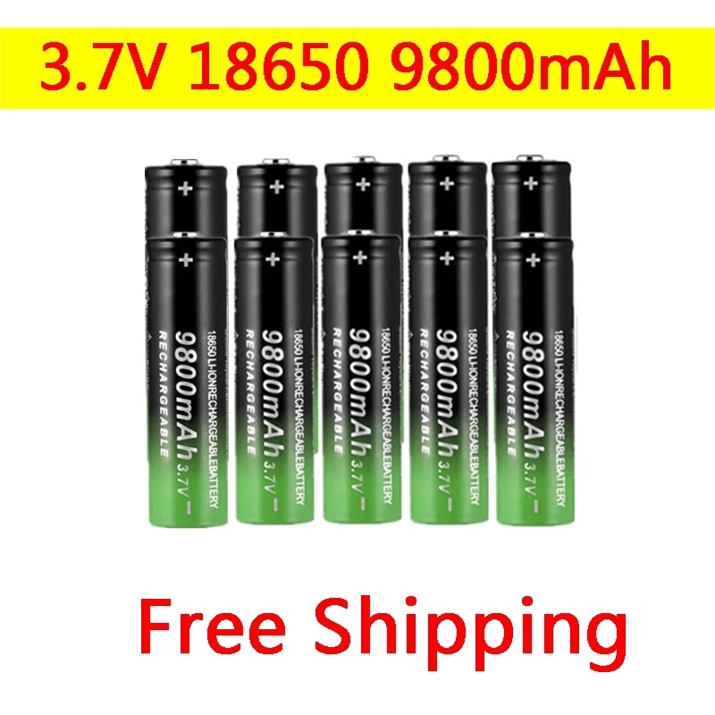 18650 bateria wysokiej jakości 9800mAh 3.7V 18650 akumulatory litowo-jonowe akumulator do latarki latarka + darmowa wysyłka
