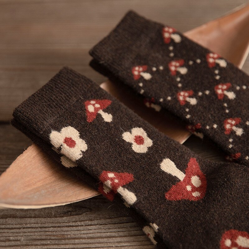 Calcetines gruesos de lana para mujer, medias de tubo informales, de algodón, cómodos y cálidos, para Otoño e Invierno