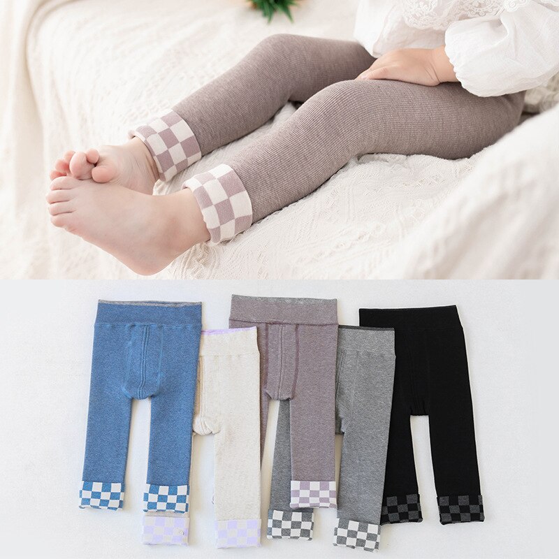 Baby Leggings Herfst En Winter Jongens En Meisjes Plus Fluwelen Verdikking Kan Worden Geopend Negen Punten Baby Warm leggings