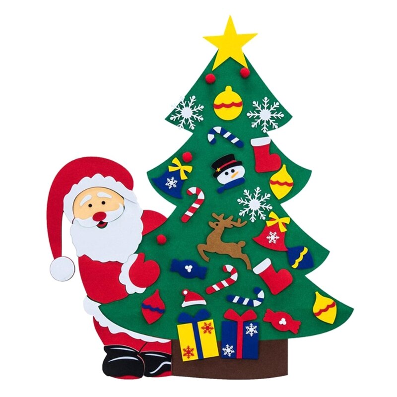 Diy vilten kerstboomversiering kerstman ornamenten kinderen jaar