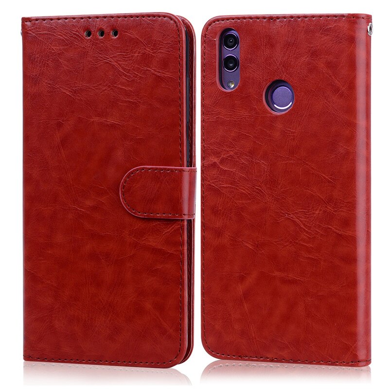 Voor Huawei Honor 8C Case Honor8c Fundas Leather Flip Stand Telefoon Case Op Voor Coque Huawei Honor 8C 8 C BKK-L21 Case Tassen Cover: Brown