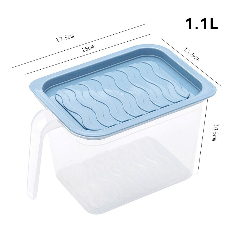 Transparent PP Refrigerator Storage Box Grains Beans Storage Box With Handle Fridge Cabinet Freezer Organizer Kitchen Gadgets: 06