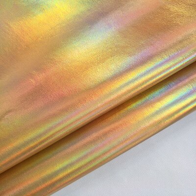 Meetee 50*138cm plata Sinfonía PU tela espejo reflectante impermeable tela para manualidades, costura fluorescente ropa sombrero bolsa Material: Gold