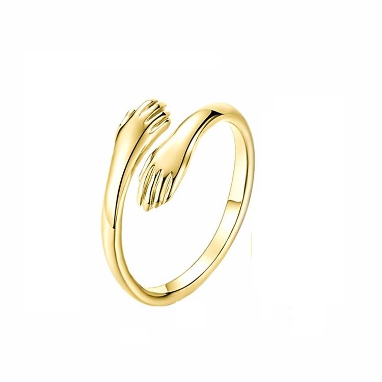 Omhelzing Vrede Ring Voor Verstelbare Knuffelen Hand Ringen Zilver Kleur Sieraden Persoonlijkheid Open Ring Voor Vrouwen Mannen Mode: Gold / Men