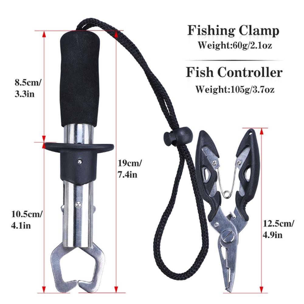 Fisk gripare tång set skär tång saxnippel tång klipp fiske locka lipgrip tillbehör verktyg klipp klämma grabber trigger
