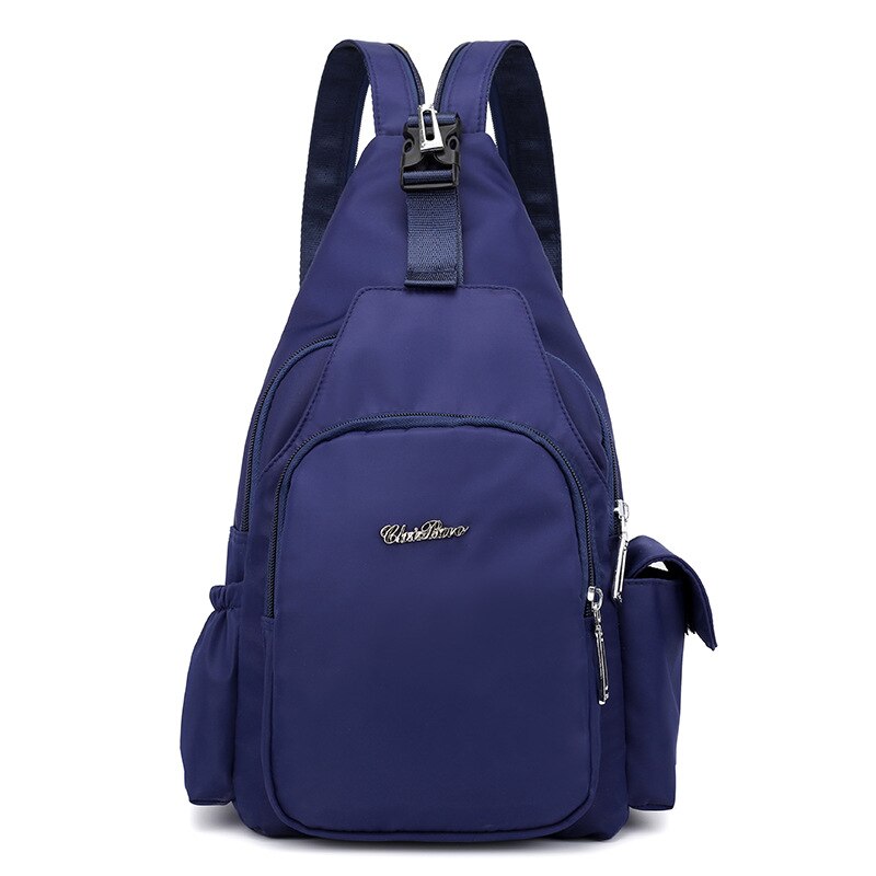 Zoete Meisjes Mode Bloemen Printing Bloem Schoudertas Dames Crossbody Tas Borst Tassen Voor Vrouwen Multifunctionele Rugzak: Dark Blue
