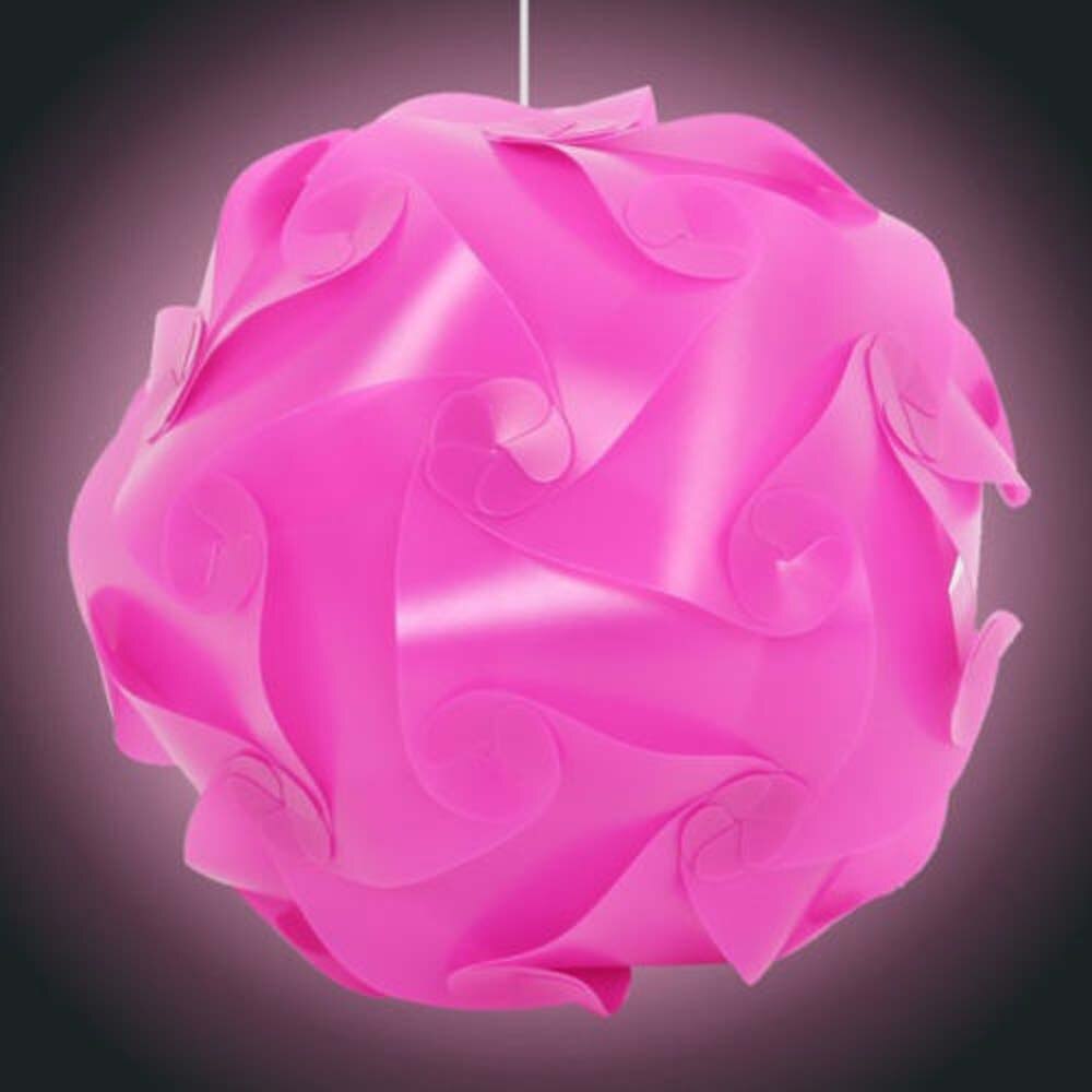 Elements Modern IQ Puzzle Jigsaw Light Lamp Shade Ceiling Lampshade DIY Chandelier Light Lamp: rose red