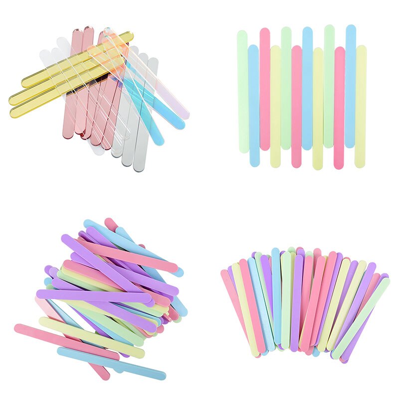 10pcs Acrylic Popsicle Stick Children's Homemade Crafts Ice Cream Stick Handmade Ice Cream Props For Summer Parties With Friends
