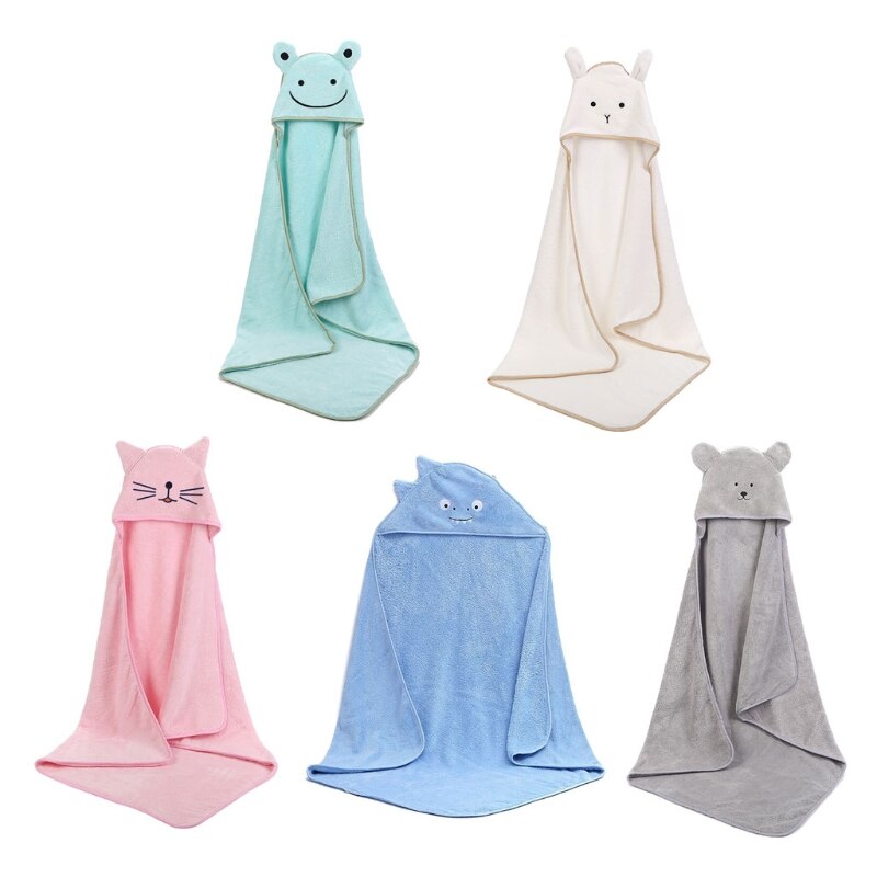Baby Poncho Bath Towel Velvet Fleece Hood Infant Towels Blanket Newborn Baby Hooded Towel
