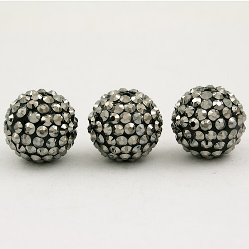 NiceBeads 12mm okrągły kształt 15 kolorów U-Pick Chunky żywicy koraliki z kryształu górskiego, żywicy, Chunky koraliki do tworzenia biżuterii: Gun Metal