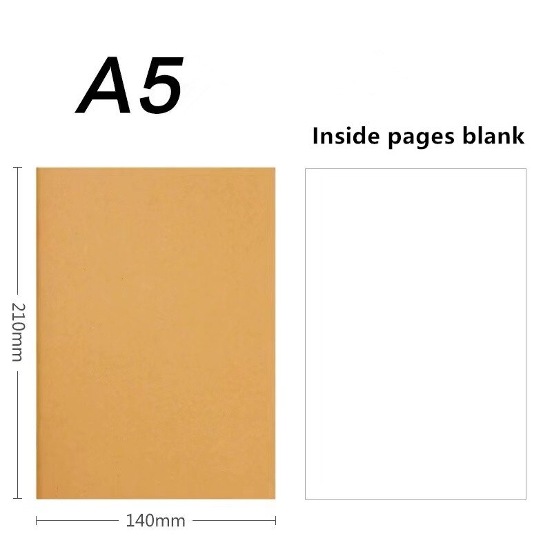 Simple Notebook Student Workbook Cowhide Cover Book School Office Notepad Homework Book Reading Note books Exercise Book: A5 Blank